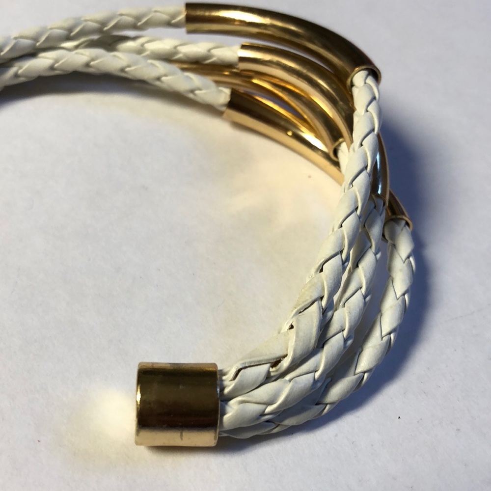 Multi String Braided Leather Magnetic Bracelet - image 4